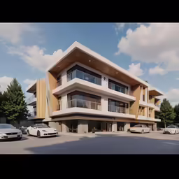 this modern apartment building with an abundance of parking spaces is one of the most interesting designs