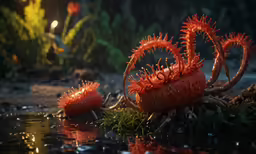 a group of unusual shaped plants laying on the ground