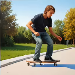 a boy riding on a skate board with wheels