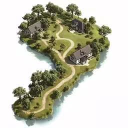 this is an image of an island in the shape of a cross