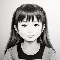 the little girl is posing for the camera