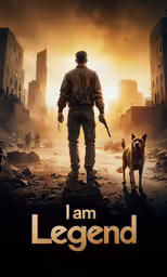 a man standing in front of an image of a dog with a gun