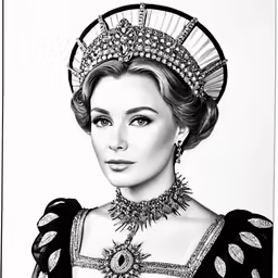 a woman wearing a crown drawing by artmagerk