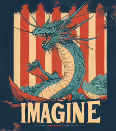 the dragon is surrounded by american flags