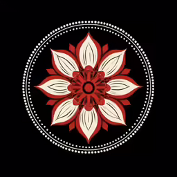 an oriental style flower pattern is in the middle of the image
