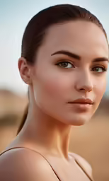 the face and neck of a woman wearing ear rings