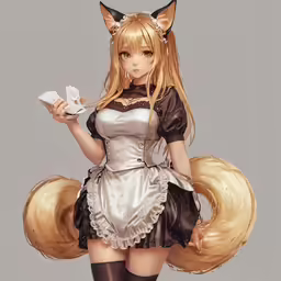 the anime girl is dressed in costume and is holding a tea cup