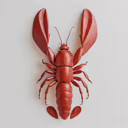 a crabfish shaped on white paper next to each other
