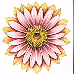 a white paper with yellow and red colored drawings