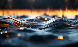 abstract photograph of waves and lights during the night
