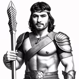 a person wearing armor holding an arrow