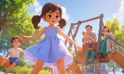 an animated scene of children at playground