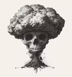 an artistic photograph with the skull in the shape of a brain