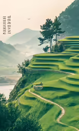 a long mountain side pathway next to a forest