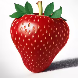 the whole strawberry is laying on its side