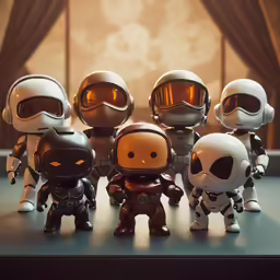 a group of figurines on top of a table