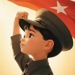 the boy is wearing a hat and is raising his arm