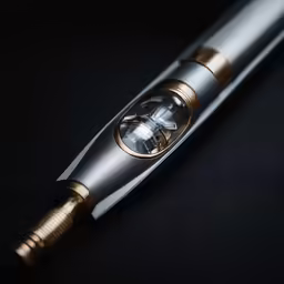 a close up of a microphone that is laying on a table