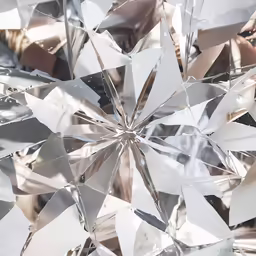 large complex pattern of different colors in metallic