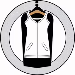a white jacket on a black and white plate
