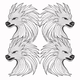 the head of an animal with two large feathers