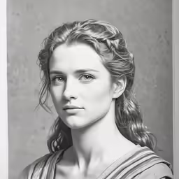 a vintage photograph of a woman with braids