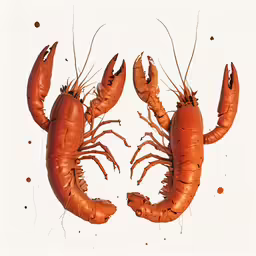 two giant lobsters are laying on one another