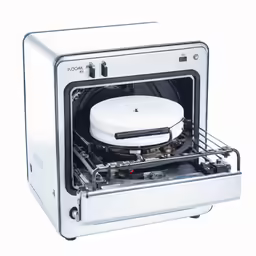 a white stove top oven with one pan inside