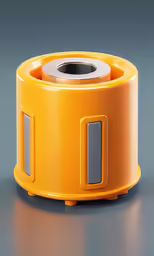 this is an orange plastic waste can