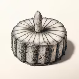 a cake with a slice missing sits in the middle