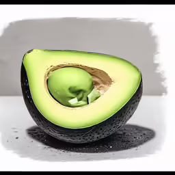a ripe avocado with a bite taken out of it