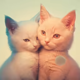 two cats sit next to each other