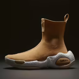 the nike sock is shown in light brown