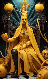 an image of a person with an elaborate costume and headpiece