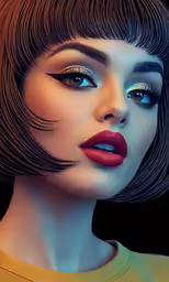 a close up of a person with long hair