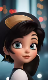 a cartoon character in uniform with big eyes