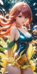 a anime photo with a woman in a cosplay outfit