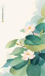 watercolor painting of flowers with leaves