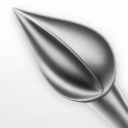 silver shiny plastic object that is shaped like a leaf