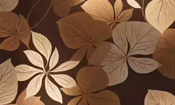 a brown background with leaves on it