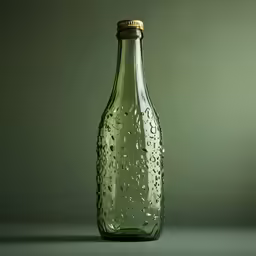 a bottle with water droplets inside and an empty cap