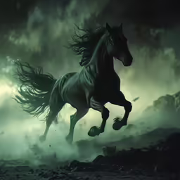 a horse that is running in the dirt
