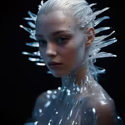 this is a digital 3d model with shiny hair and spiked spikes