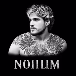 the cover of nojim with an image of a man in flowers on his chest