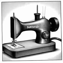 an older singer sewing machine is sitting in front of a white background