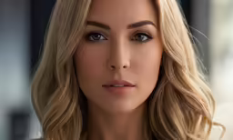 a blonde woman with blue eyes and blond hair
