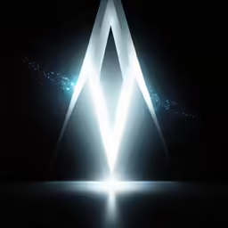 a logo in the dark with a background