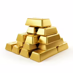 a stack of gold bars on top of each other