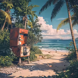 a photo of a box sitting on top of a beach