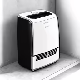a close up of a black and white air conditioner